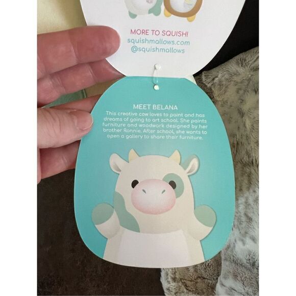 Squishmallows HugMees Belana Cow Plushie 14” - Picture 6 of 9